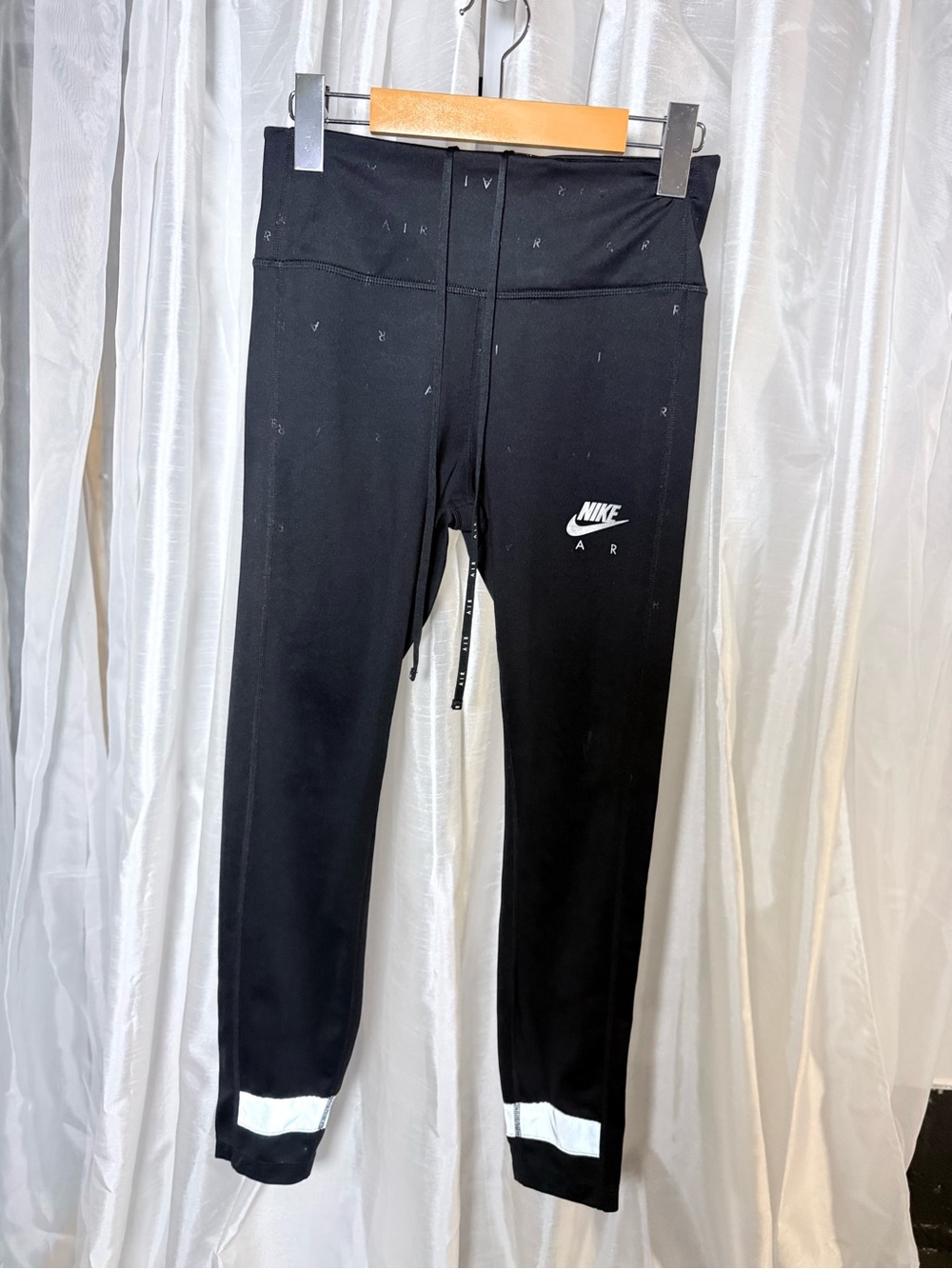 Nike Reflective lettering Black Jogger Sweatpants with White Logo & Cuff Detail